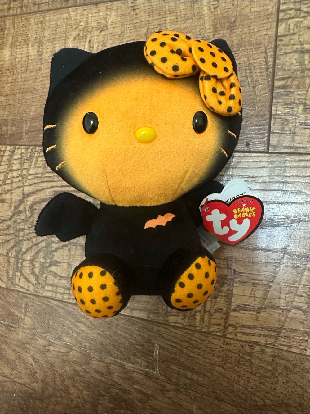 Hello Kitty Black and Orange Bat Plush by Ty